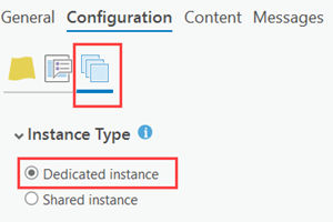 Feature layers that have Version Management enabled must use a dedicated instance in the ArcGIS Server site. Feature layers that have Version Management enabled must use a dedicated instance in the ArcGIS Server site.